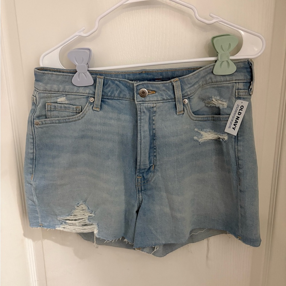 Old Navy Light Blue Distressed Jean Shorts